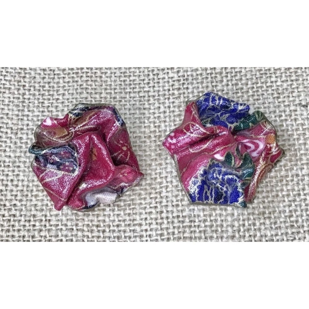 Vintage Paper Mache Flower Earrings Handmade Art To Wear Whimsical Boho Festival